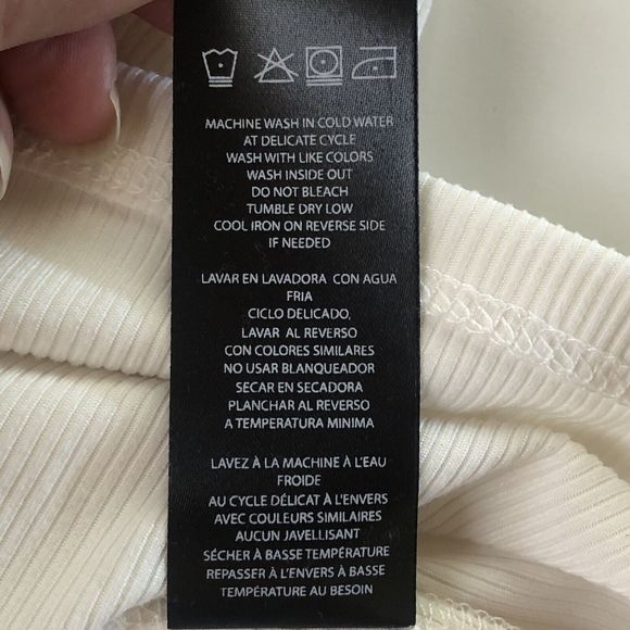 Bebe Embellished Ribbed Top Frayed Hem Sleeve Color Marshmallow Size Juniors XL - Picture 12 of 13